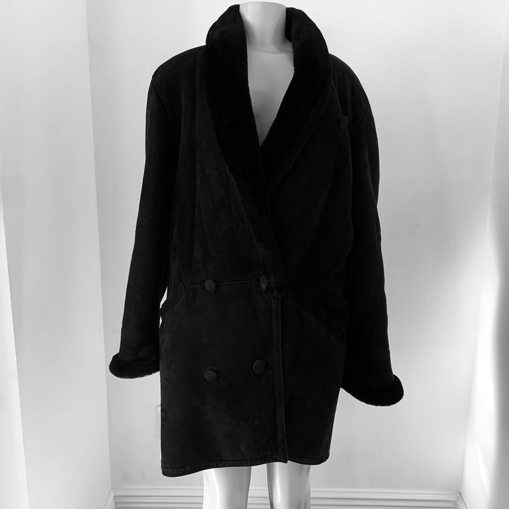 Clifford Michael size medium black shearling coat